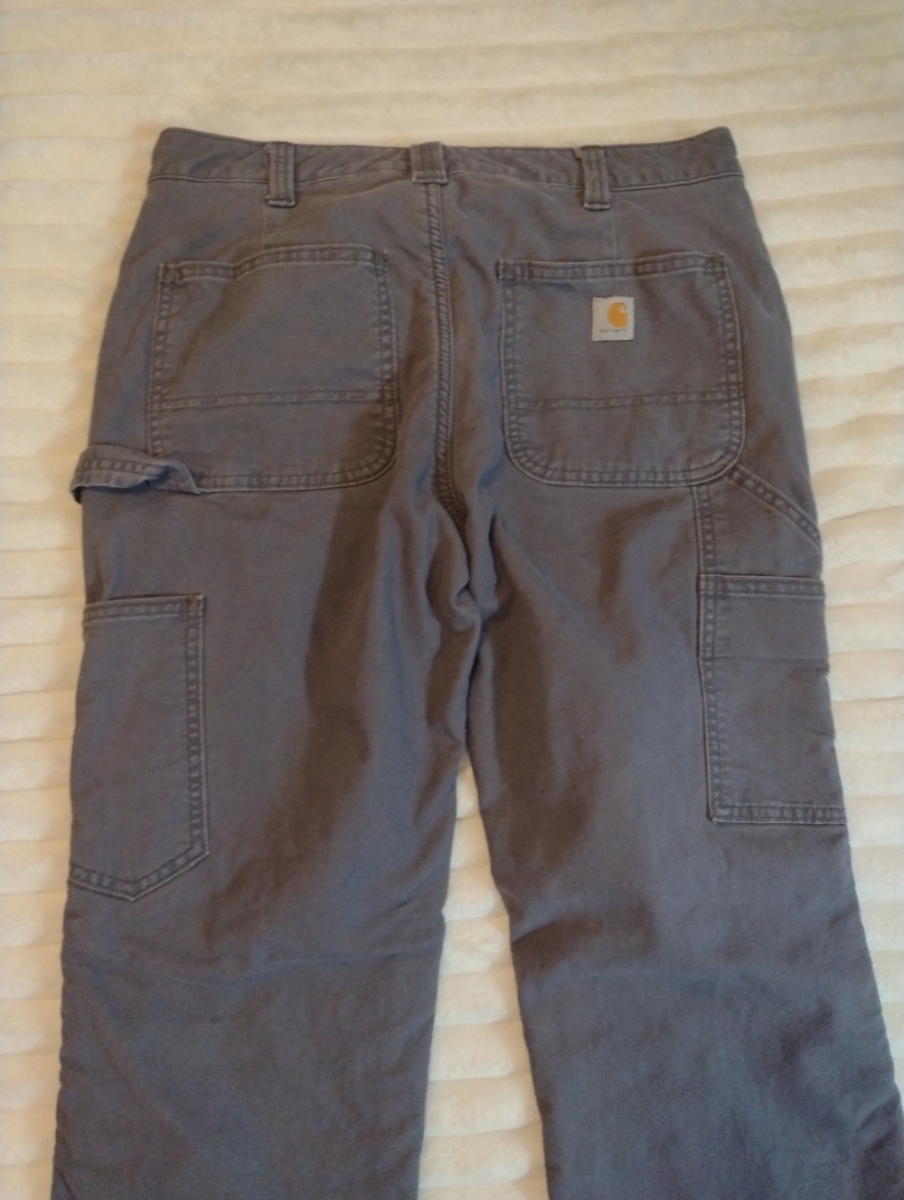 Carhartt Women 6 Reg Original Fit Fleece Lined Carpenter Pants Work Wear Grey - Picture 9 of 15